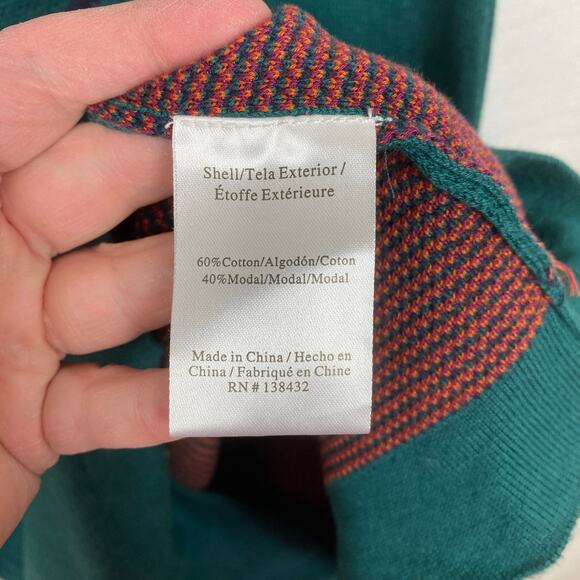 ModCloth Green Multi Chevron Sweater Midi Dress Sz.M - Picture 10 of 11